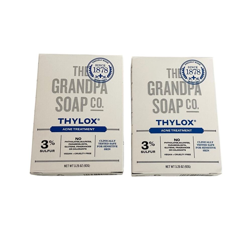 The Grandpa Soap Co. Thylox Acne Treatment Bar Soap Exp 4/28 Lot of 2 NIB